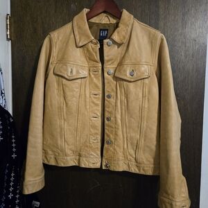 GAP Tan Leather Jacket for Women